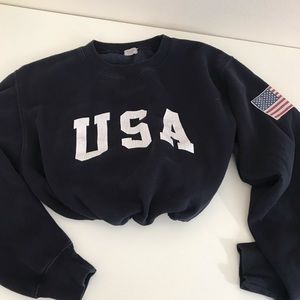 Brandy Melville drawstring crop USA sweatshirt